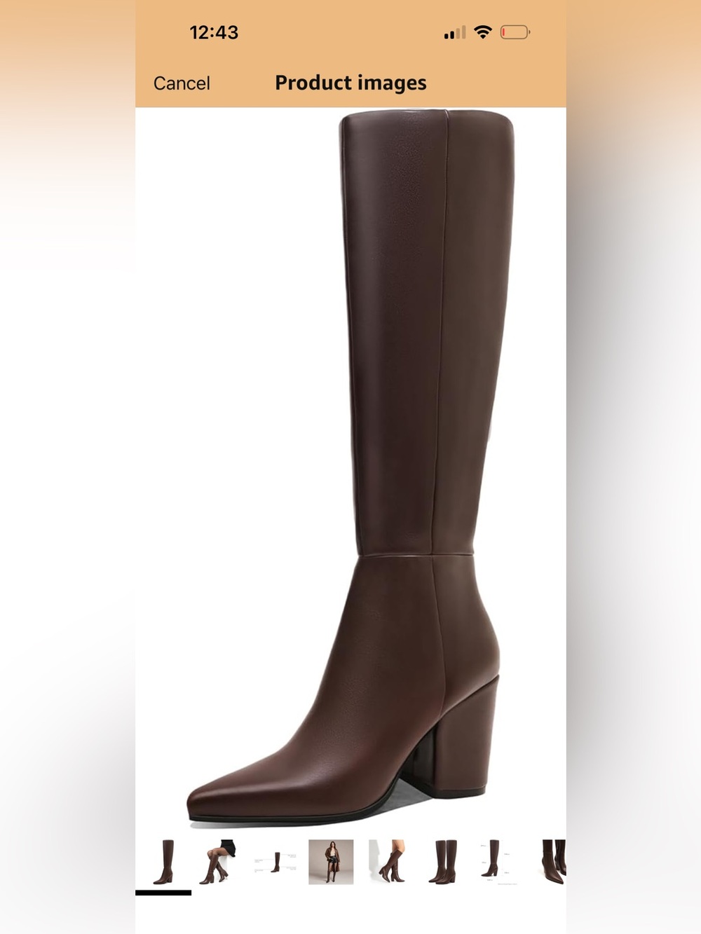 Amazon Over-the-Knee Brown Block-Heel Riding Boots